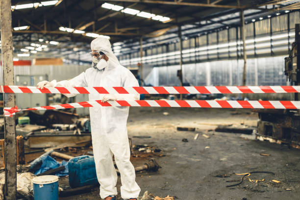 Professional Biohazard Cleanup technician working in Lindsay, CA